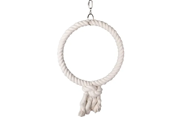 PENDENTIF POUR CAGE HAKAN COTON 1 ANNEAU BLANC L DIA. 32CM