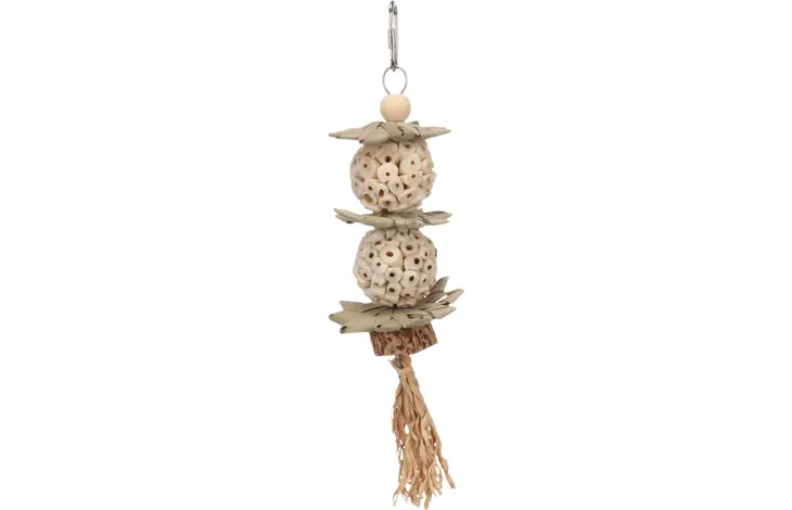JOUET POUR PERRUCHES CAS BRUN 25CM