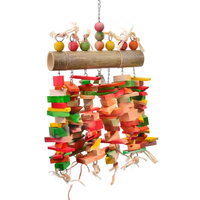 Jouet en bois "Jumbo-Bamboo" XXL | Jouet pour perroquets ca. 50 x 75 cm